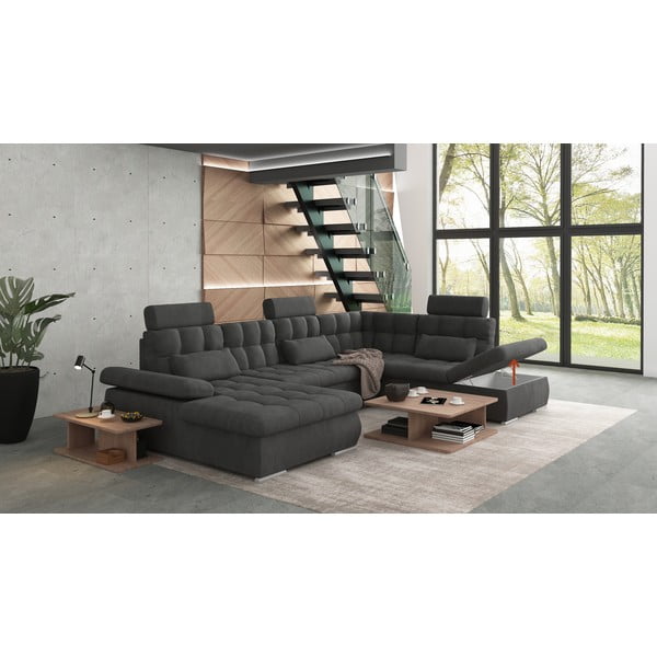 Antracito spalvos sulankstoma/su sandėliavimo vieta kampinė sofa (su dešiniuoju kampu/„U“ formos) Merkur – Ropez-image-4