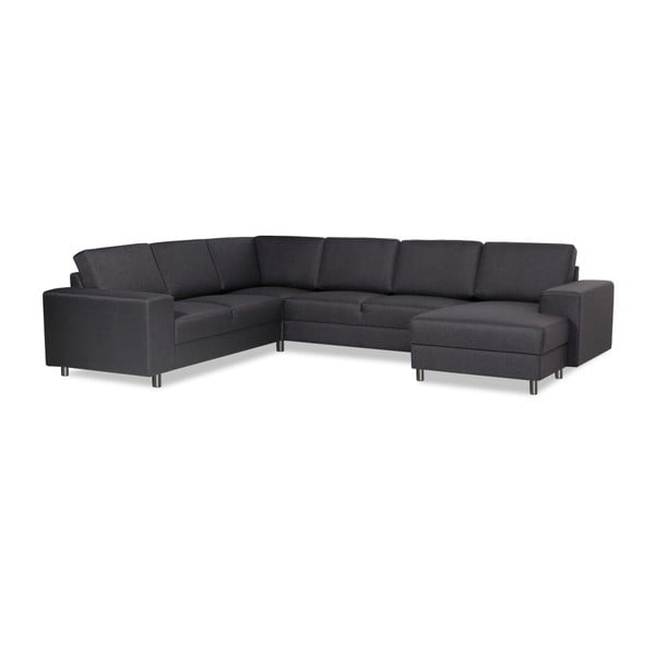 Antracito pilkos spalvos "Scandic" kampinė sofa su kairiuoju šoniniu šezlongu "Doris Salsa-image-1
