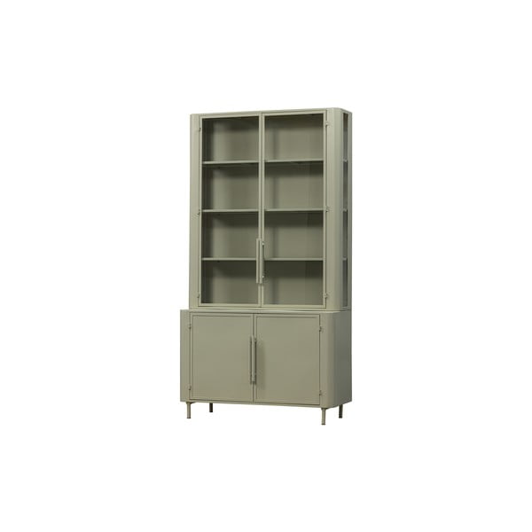 Vitrina iš metalo šviesiai pilkos spalvos 110x210 cm Unlock – BePureHome-image-1