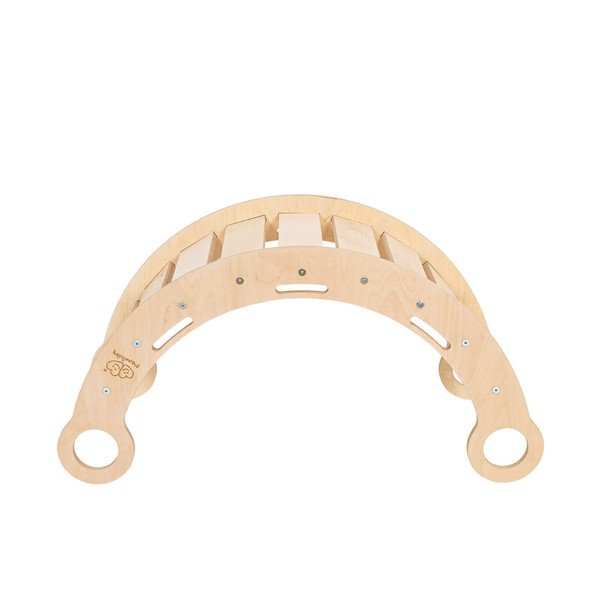 Rožinės spalvos/natūralios spalvos iš pušies masyvo supamoji lenta 39x75x38 cm Montessori – Meowbaby-image-3