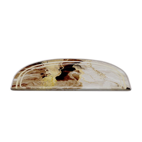 Laiptų kilimėlių rinkiniai rudos spalvos/kreminės spalvos 16 vnt. 20x65 cm Golden Marble – Vitaus