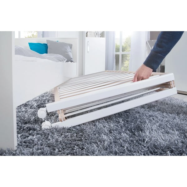 Vaikiška lovelė baltos spalvos/natūralios spalvos ant ratukų 60x120 cm Fold up – Roba-image-4
