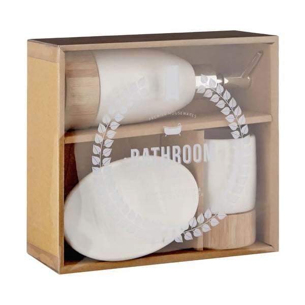 Iš akmens vonios reikmenų rinkinys baltos spalvos Earth – Premier Housewares-image-3