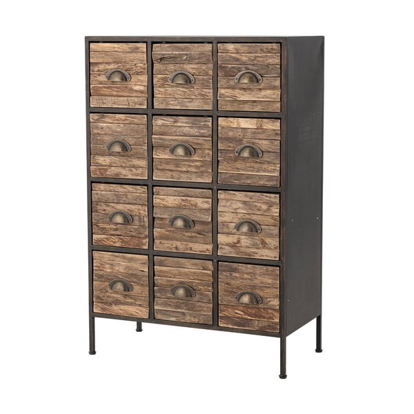 Iš metalo šoninė spintelė juodos spalvos/rudos spalvos 60,5x92x33,5 cm Matteo – Bloomingville-image-4
