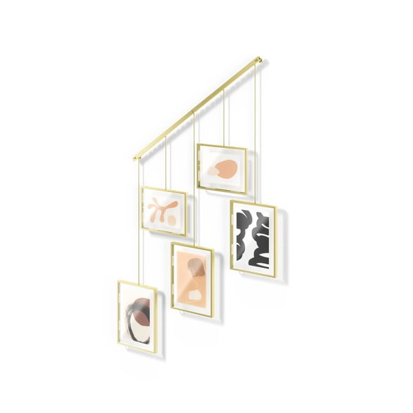 Iš metalo pakabinami rėmai auksinės spalvos 5 vnt. 66x69 cm Exhibit – Umbra-image-4