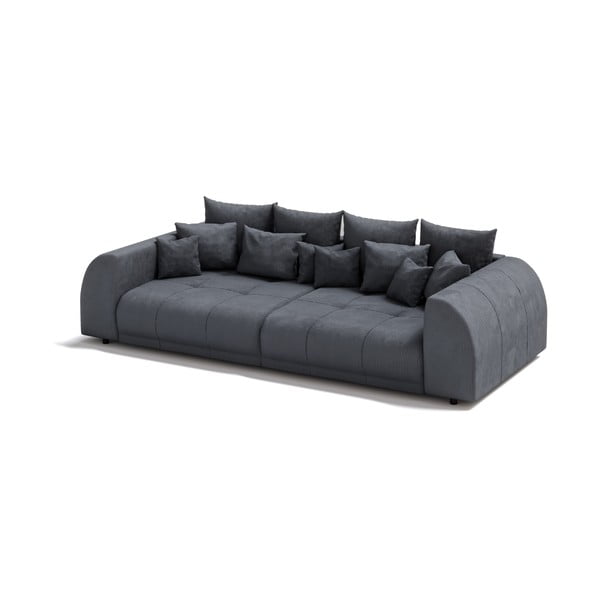 Tamsiai pilkos spalvos iš kordinio velveto sofa 310 cm Vanessa – Ropez