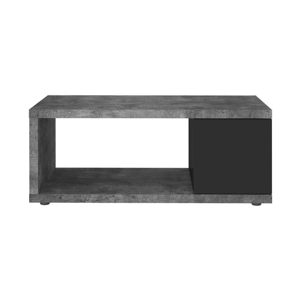 Kavos staliukas juodos spalvos/tamsiai pilkos spalvos su betono dekoru 55x105 cm Berlin – TemaHome