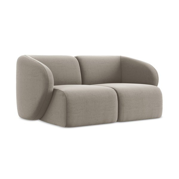 Šviesiai rudos spalvos sofa iš velveto 174 cm Lani – Makamii-image-1