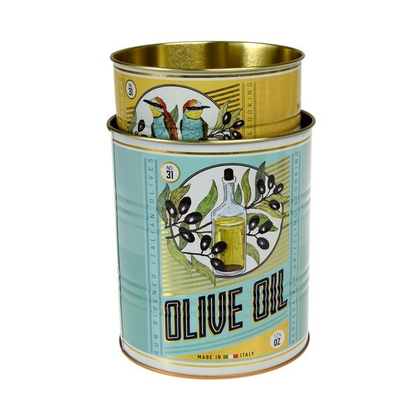 Dekoratyvinės iš skardos daiktadėžės 2 vnt. ø 11x13 cm Olive Oil – Rex London-image-2