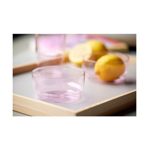 Rožinės spalvos iš stiklo  maži dubenys 2 vnt. 500 ml Torino – Lyngby Glas-image-4