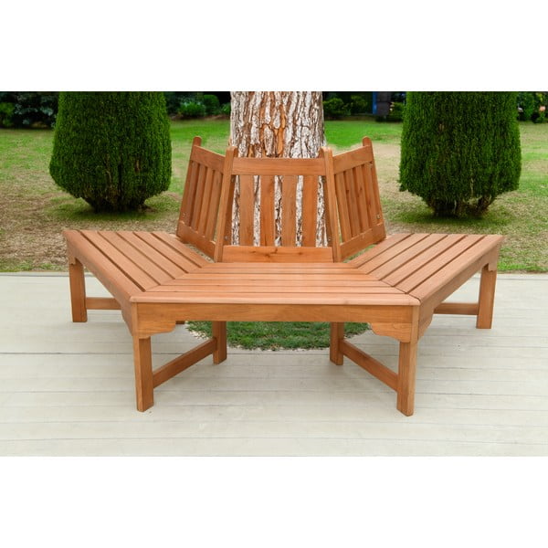 Natūralios spalvos medžio masyvo sodo suoliukas Ontario – Garden Pleasure-image-1