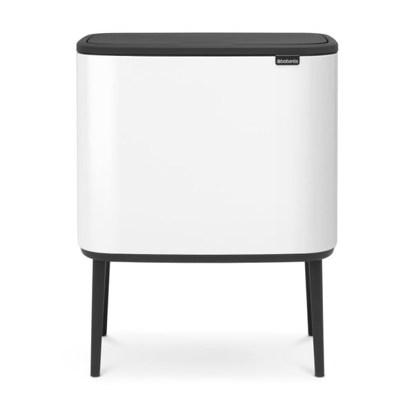 Iš plieno šiukšliadėžė baltos spalvos rūšiavimui/galima atidaryti palietus 33 l Bo Touch Bin – Brabantia-image-4