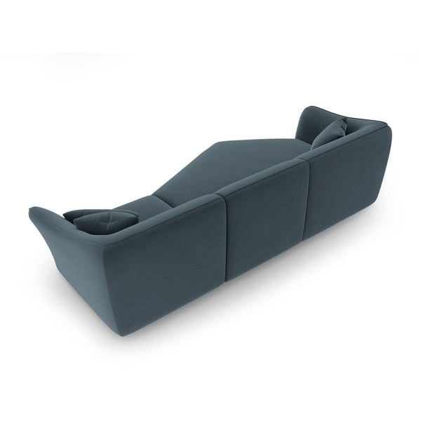 Iš velveto kampinė sofa mėlynos spalvos Tokyo – Cosmopolitan Design-image-4