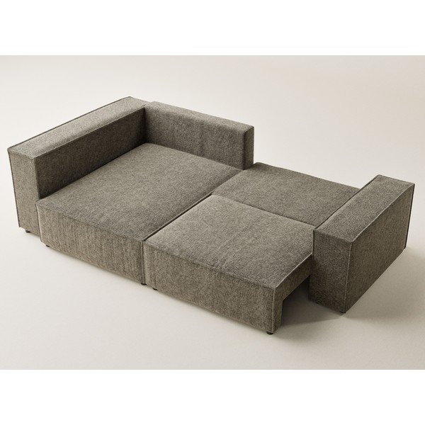 Rudos spalvos sulankstoma/su sandėliavimo vieta kampinė sofa iš šenilinio audinio (su kairiuoju kampu/„L“ formos) Tonga – Maison de Rêve-image-3