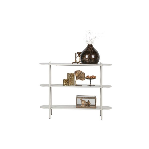 Knygų spinta iš uosio masyvo šviesiai pilkos spalvos 120x92 cm Tender – BePureHome-image-3