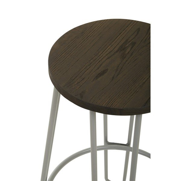 Pilkos spalvos/tamsios natūralios spalvos iš guobos masyvo baro taburetė (sėdynės aukštis 75 cm) District – Premier Housewares-image-4