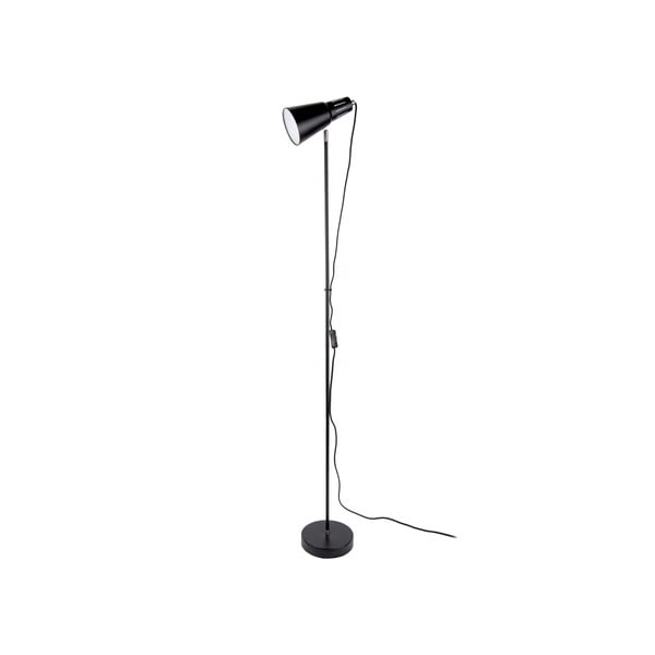 Juodas grindų šviestuvas Leitmotiv Mini Cone, aukštis 147,5 cm
