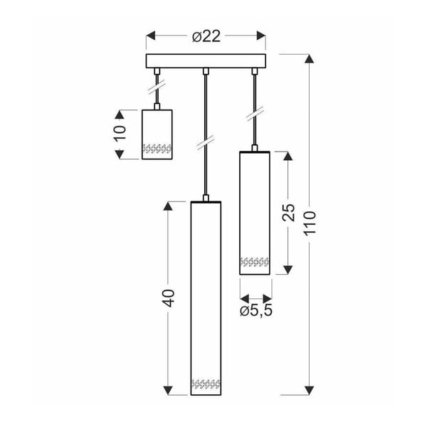 Geltonos spalvos/juodos spalvos kabantis šviestuvas ø 22 cm su metaliniu gaubtu Tubo – Candellux Lighting-image-1