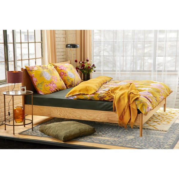 Ochros spalvos vienvietė patalynė iš medvilnės satino Bonami Selection Blossom, 140 x 200 cm-image-4