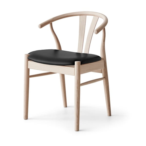Juodos/natūralios odos valgomojo kėdė Frida - Hammel Furniture