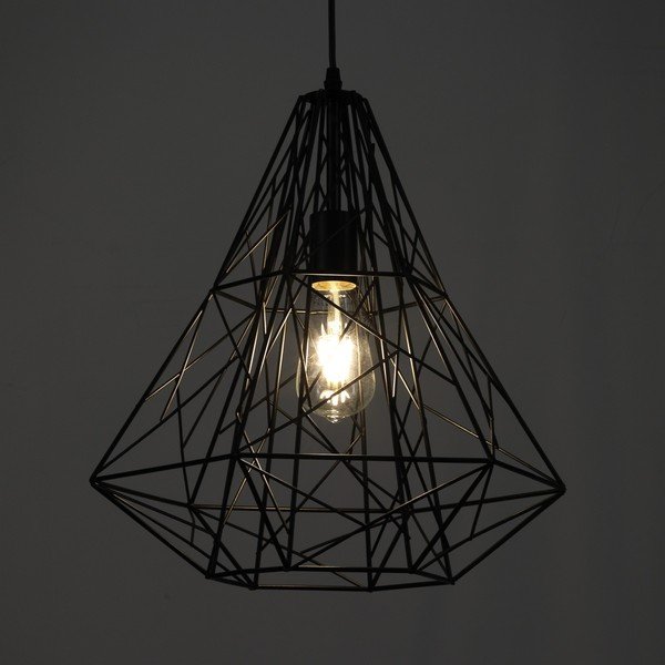 Juodas pakabinamas šviestuvas Tomasucci Diamond Black-image-1