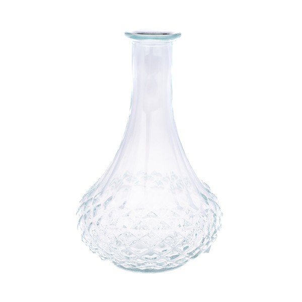 Kreminės spalvos iš stiklo  vaza (aukštis 21 cm) – Dakls