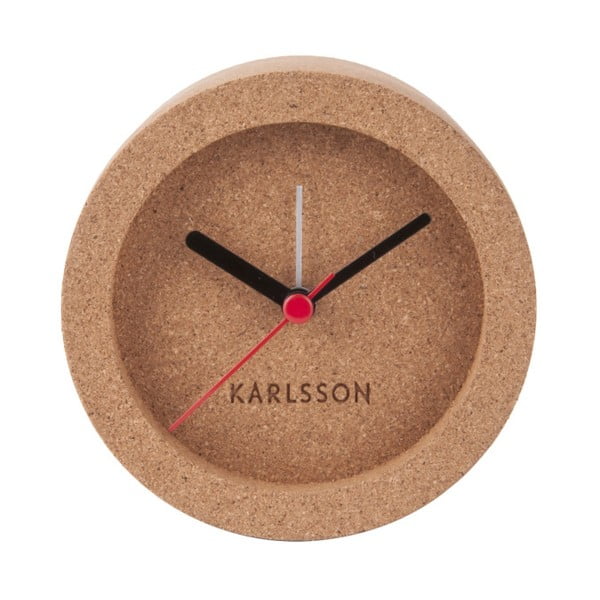 Rudas kamštinis stalo laikrodis su žadintuvu Karlsson Tom