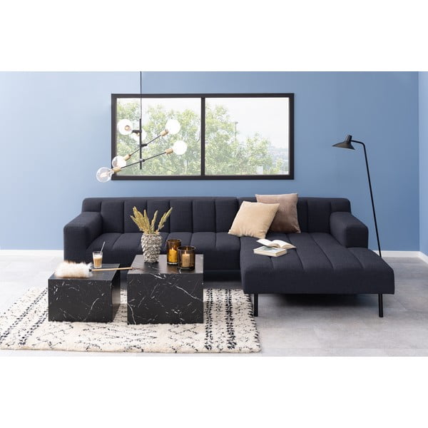 Kavos staliukai juodos spalvos 2 vnt. su marmuro dekoru 58x58 cm Dice – Actona-image-4