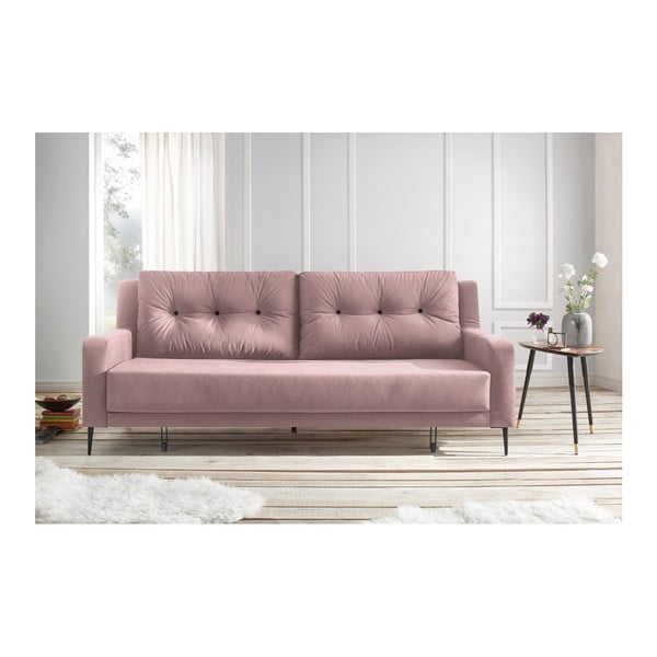 Rožinė sofa lova Bobochic Paris Bergen