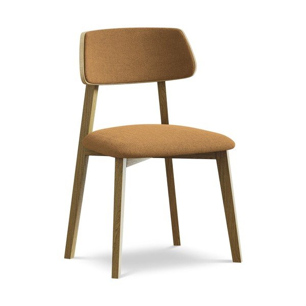 Terakotos spalvos iš medienos masyvo valgomojo kėdė Niu – Makamii