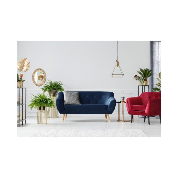 Mazzini Sofos Amelie tamsiai mėlyna dviejų vietų sofa-image-4