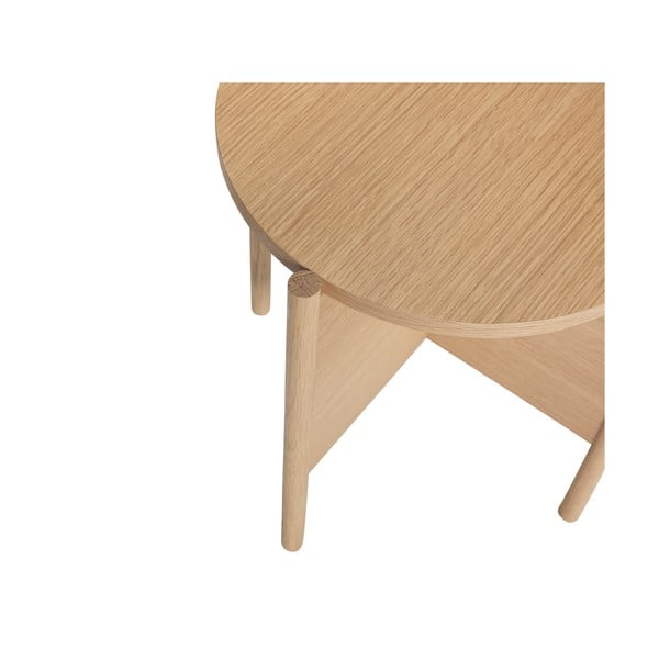 Apvalios formos šoninis stalas iš ąžuolo ø 45 cm Heritage – Hübsch-image-2
