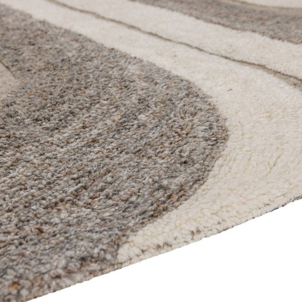 Pilkos spalvos/smėlio spalvos iš vilnos mišinio kilimas 170x240 cm Moro – WOOOD-image-4