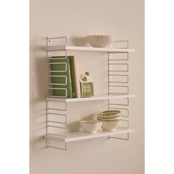 Baltos spalvos iš metalo kelių aukštų sieninė lentyna 54 cm Iseo – Ellos Home-image-1