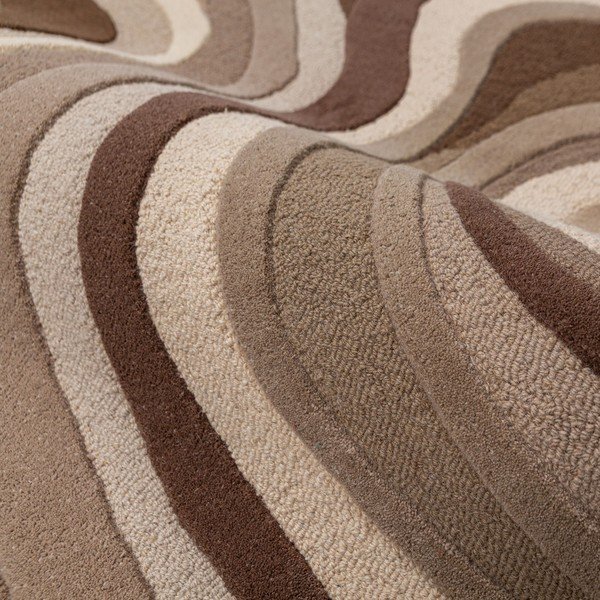 Rankų darbo rudos spalvos/smėlio spalvos iš vilnos kilimas 140x200 cm Envy Wool – Flair Rugs-image-2