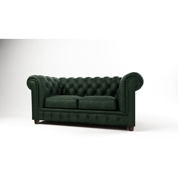 Tamsiai žalia aksomo sofa 178 cm Cambridge - Ropez