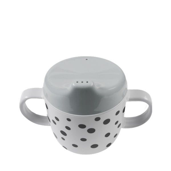 Pilkas vaikiškas puodelis su gertuve 0,17 l Happy Dots - Done by Deer