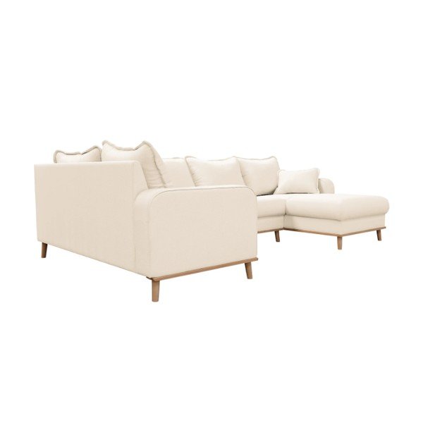 Kreminės spalvos kampinė sofa (dešinysis kampas) Beata - Ropez-image-3