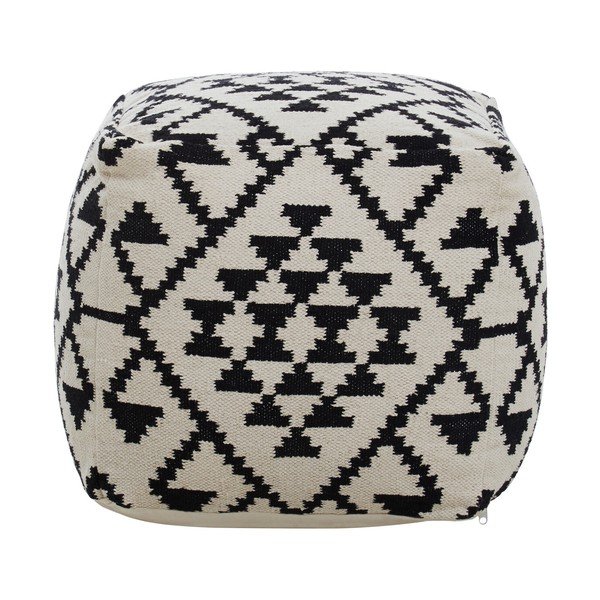 Juodos ir baltos spalvos pufas Cefena – Premier Housewares-image-1