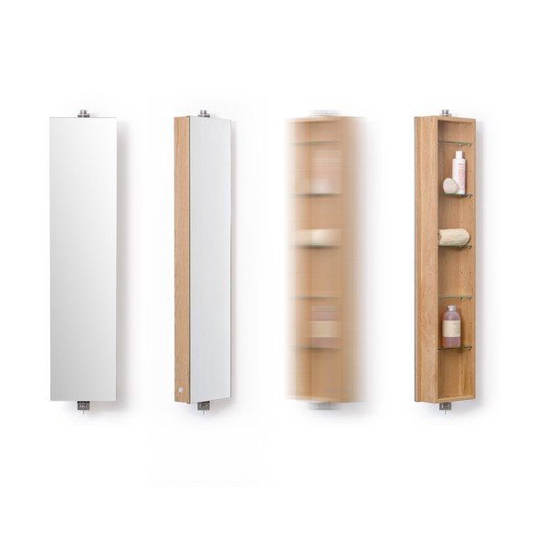 Pasukamas veidrodis su ąžuoline lentyna Wireworks Mezza, aukštis 110 cm-image-1