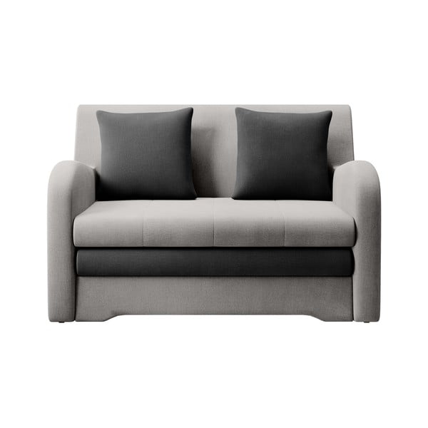 Šviesiai pilkos spalvos/antracito spalvos iš velveto sulankstoma sofa 130 cm Ario – ELTAP