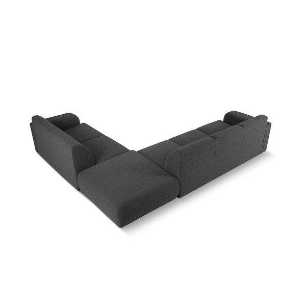 Kampinė sofa tamsiai pilkos spalvos iš boucle (su dešiniuoju kampu) Molino – Micadoni Home-image-3