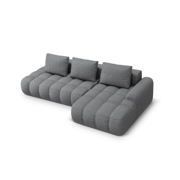 Pilkos spalvos sulankstoma/su sandėliavimo vieta kampinė sofa (su dešiniuoju kampu/su gultu) Linz – Cosmopolitan Design-image-3