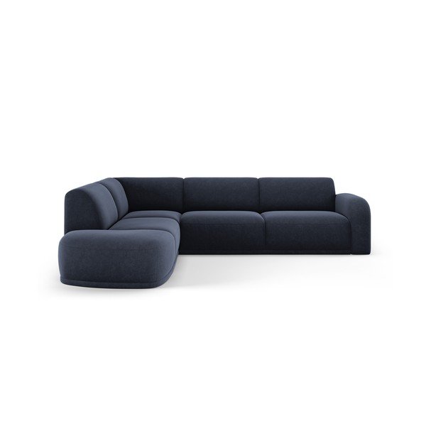 Iš velveto kampinė sofa tamsiai mėlynos spalvos Erin – Micadoni Home