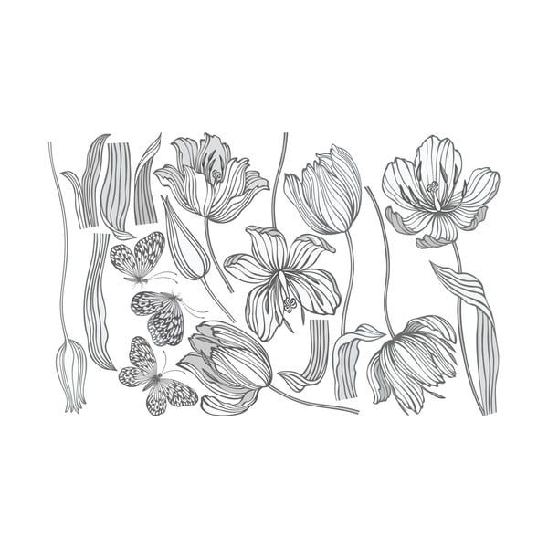 Sienų lipdukų rinkinys Ambiance Bright Tulips-image-2