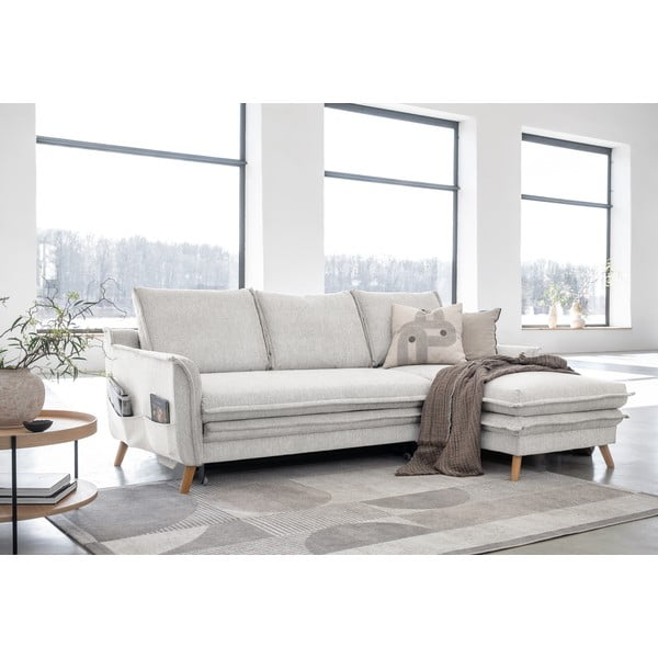 Sulankstoma kampinė sofa smėlio spalvos (su dešiniuoju kampu) Charming Charlie – Miuform-image-3