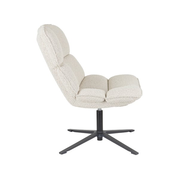 Kreminės spalvos pasukamas iš boucle krėslas Bros – White Label-image-3