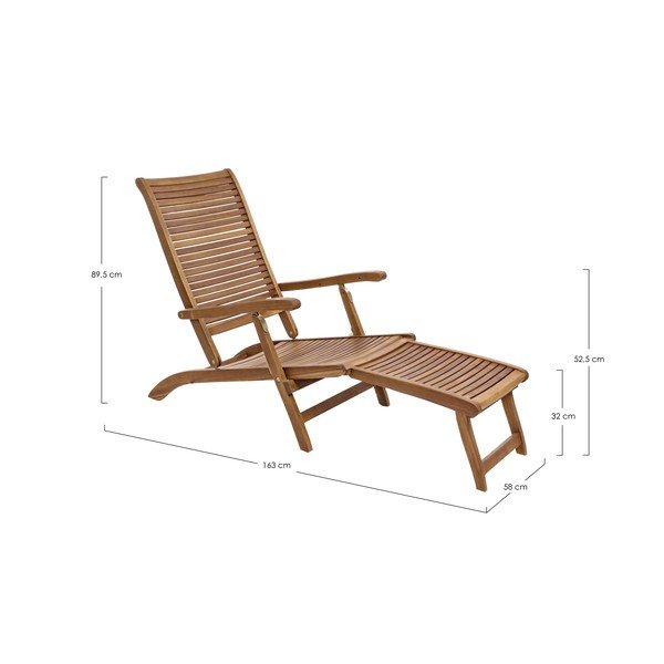 Natūralios spalvos medžio masyvo sodo šezlongas Noemi – Bizzotto-image-3