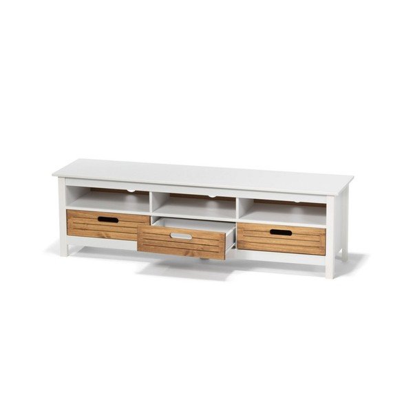 Baltos pušies medienos komoda su 3 stalčiais Bonami Essentials Ibiza-image-3