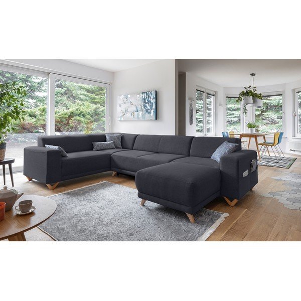 Antracito spalvos sulankstoma/su sandėliavimo vieta kampinė sofa (su kairiuoju kampu/„U“ formos) Classy Sophie – Miuform-image-3